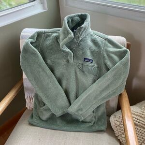 Patagonia Green Zip Up Sweater Plush Fleece